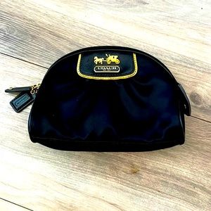 Mini Black Satin COACH Coin Purse